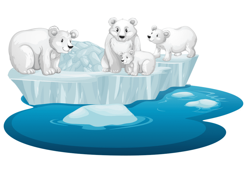 Polar Bears on Ice clipart