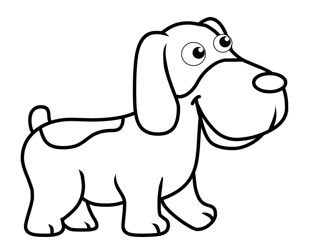 Puppy Clipart Black and White image