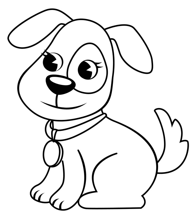 Puppy Clipart Black and White