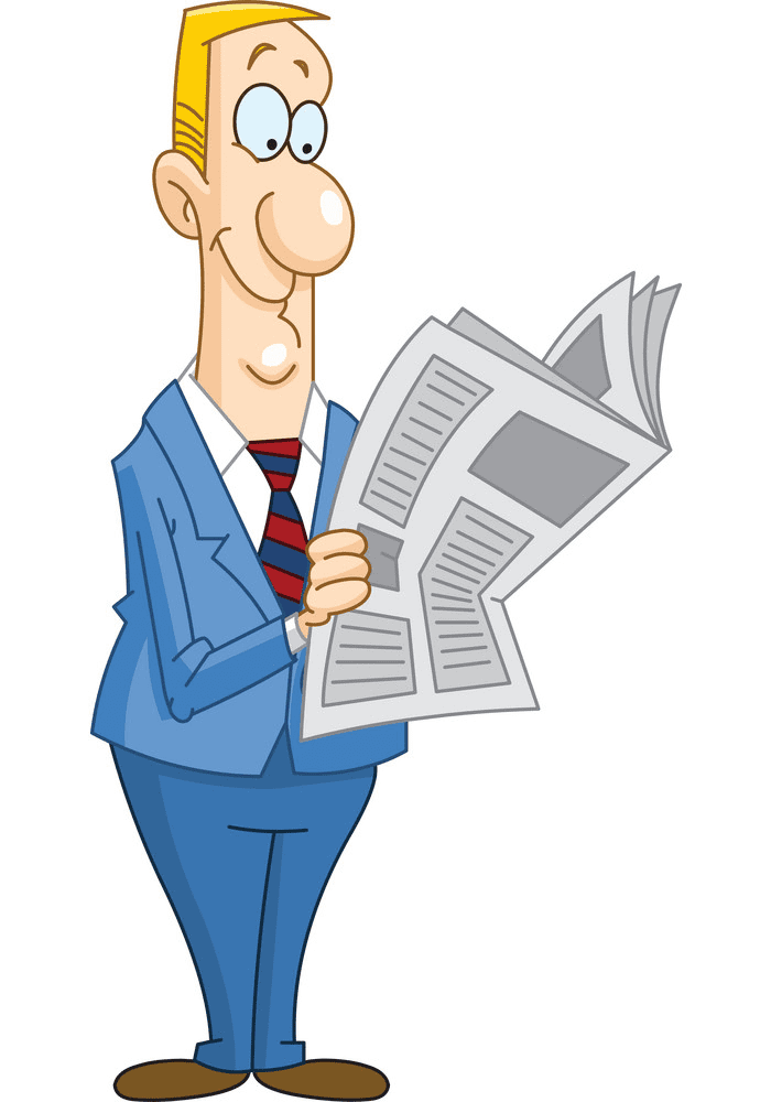 Reading Newspaper clipart for kid