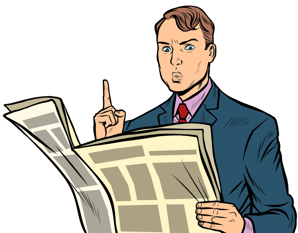 Reading Newspaper clipart free