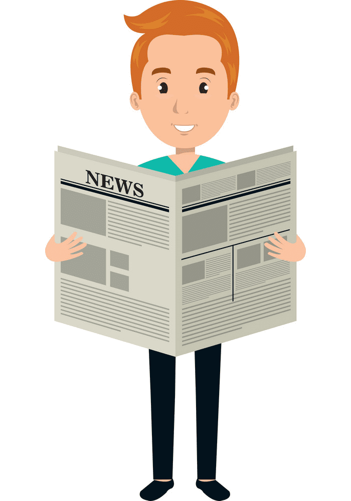 Reading Newspaper clipart image