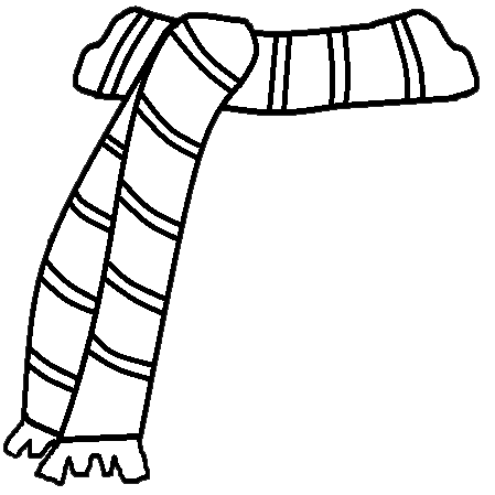 Scarf Clipart Black and White 2