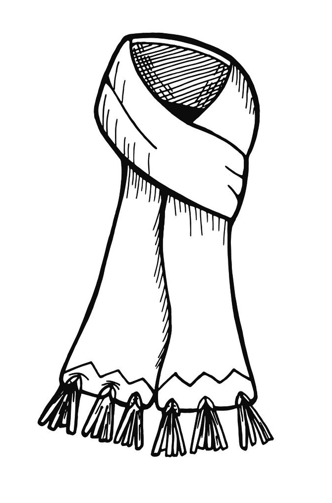 Scarf Clipart Black and White image