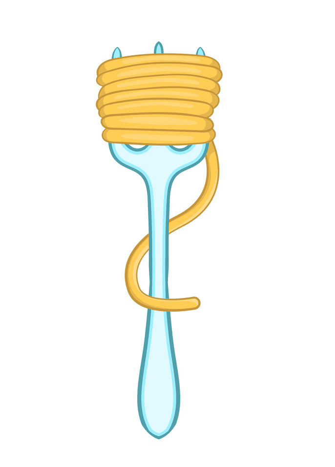 Spaghetti on Fork clipart image