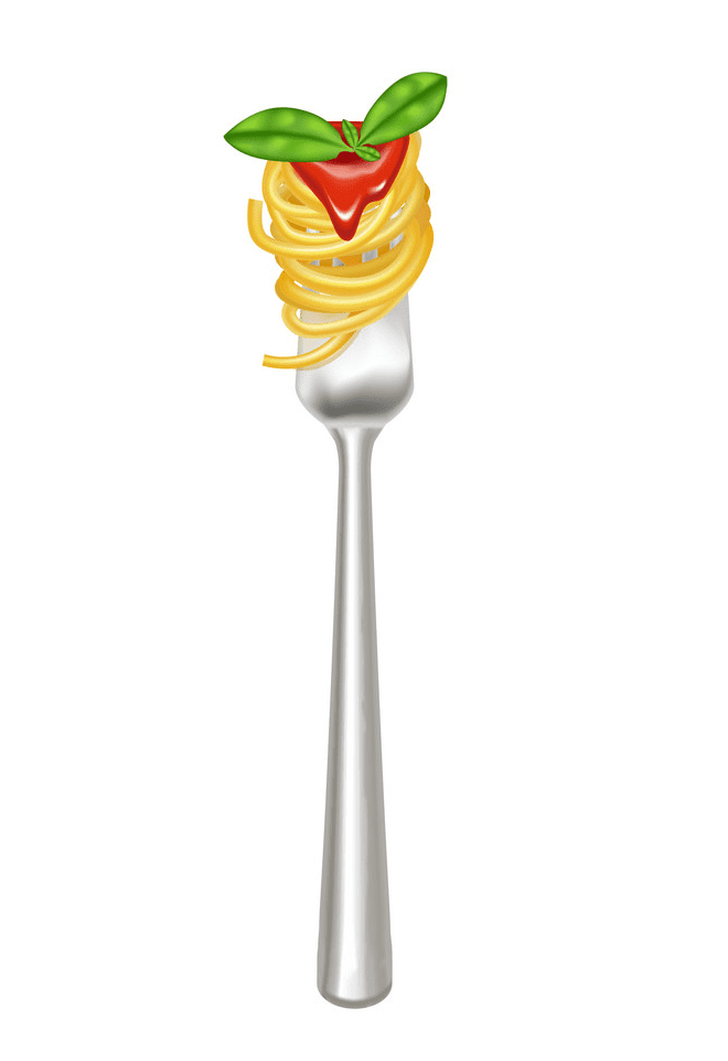 Spaghetti on Fork clipart images