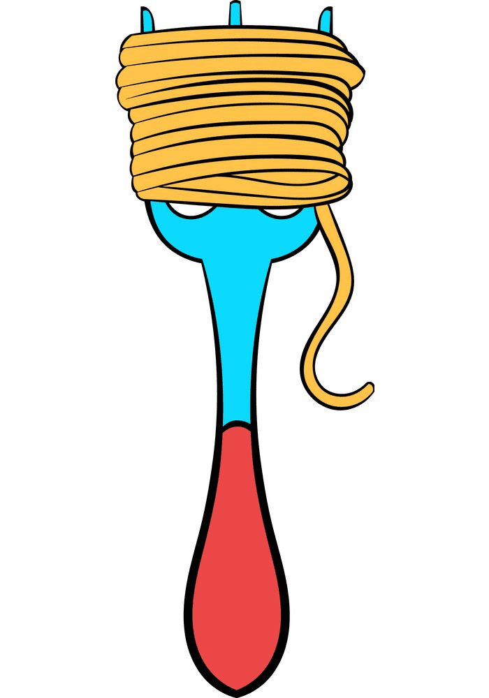 Spaghetti on Fork clipart png