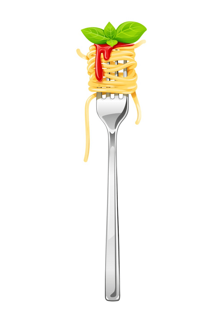 Spaghetti on Fork clipart
