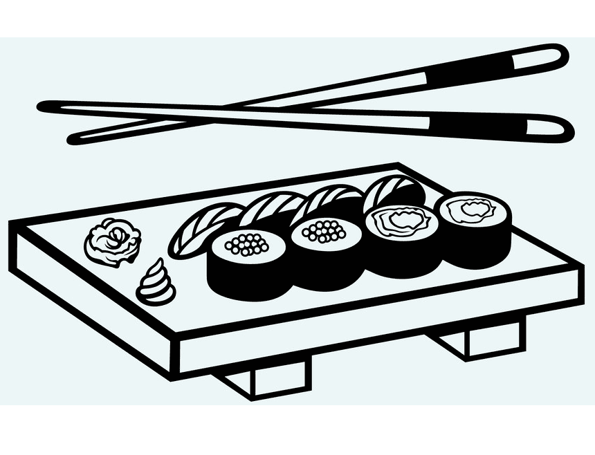 Sushi Clipart Black and White free