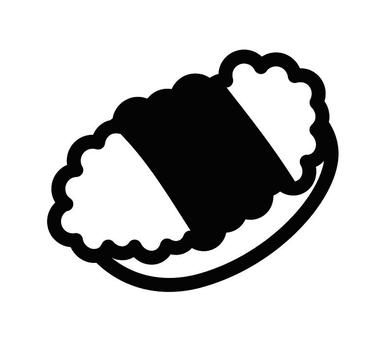 Sushi Clipart Black and White image