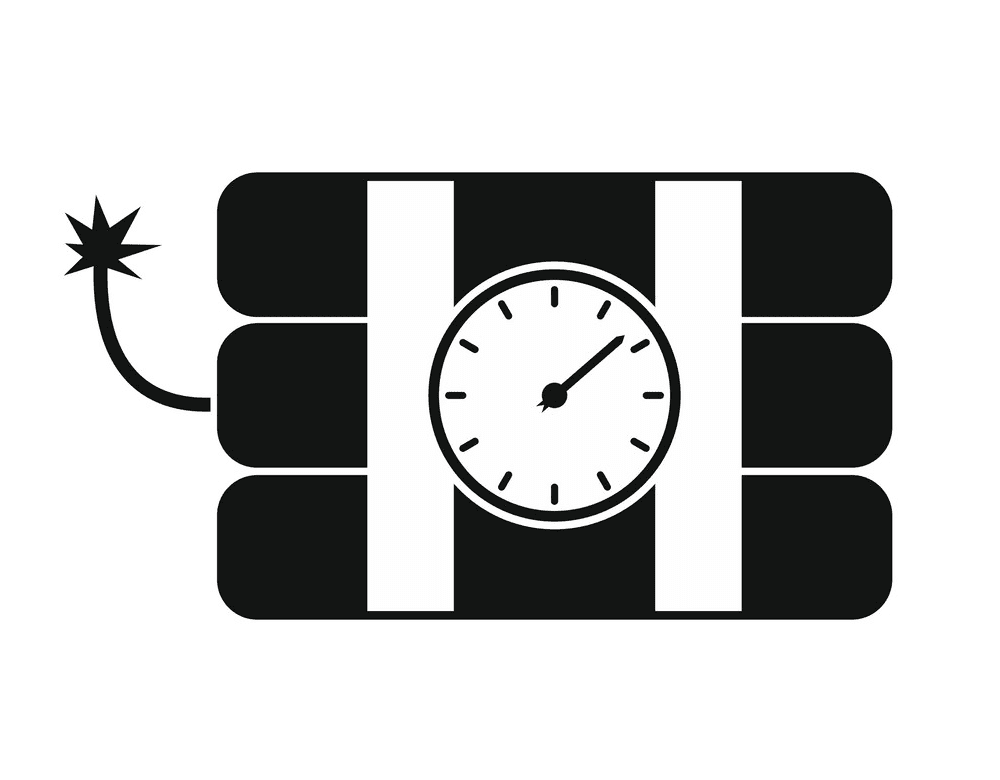 Time Bomb Clipart Black and White