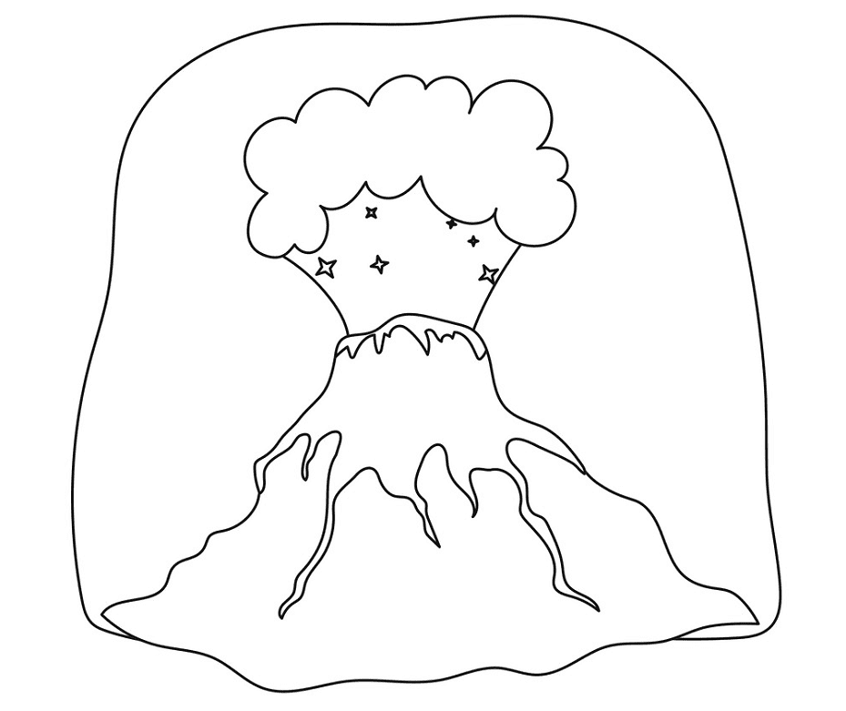 Volcano Black and White clipart png image