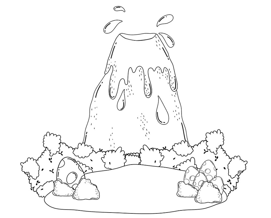 Volcano Black and White clipart png
