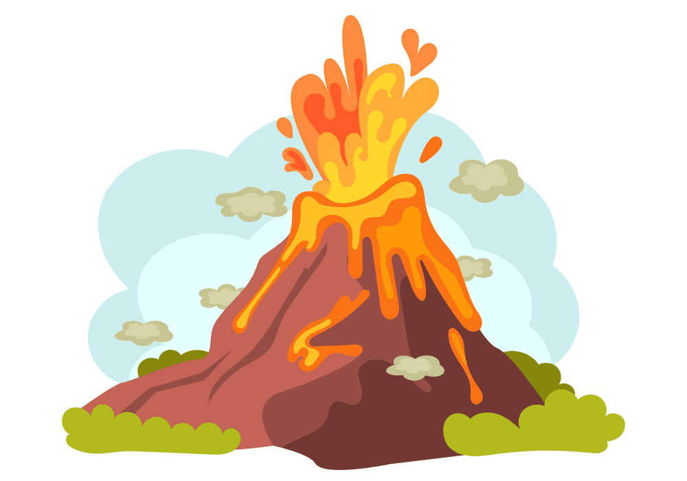 Volcano clipart 2