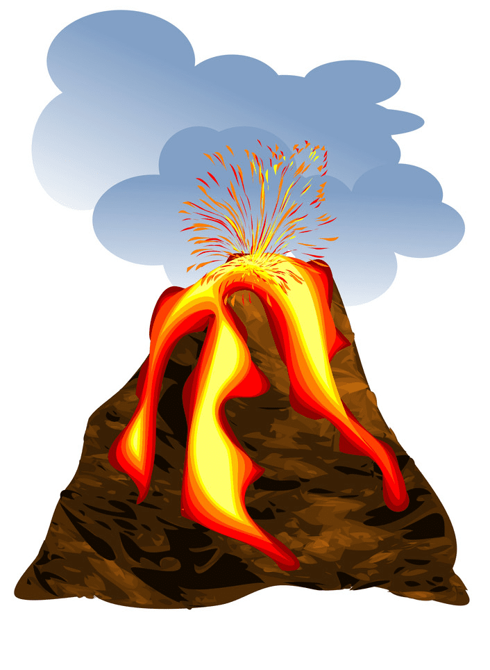 Volcano clipart 3