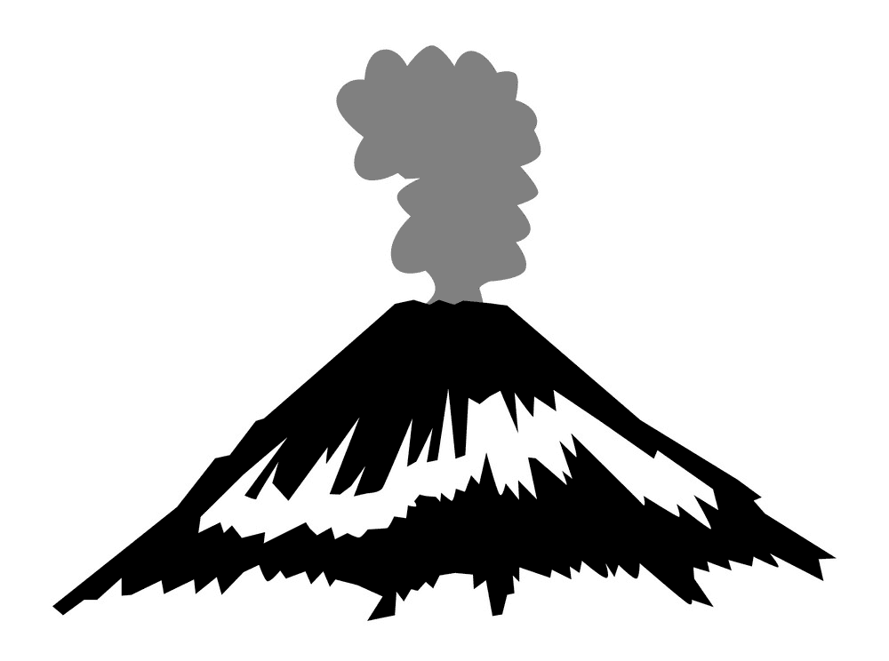 Volcano clipart free 3