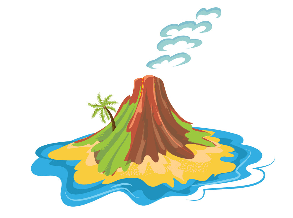 Volcano clipart free 4
