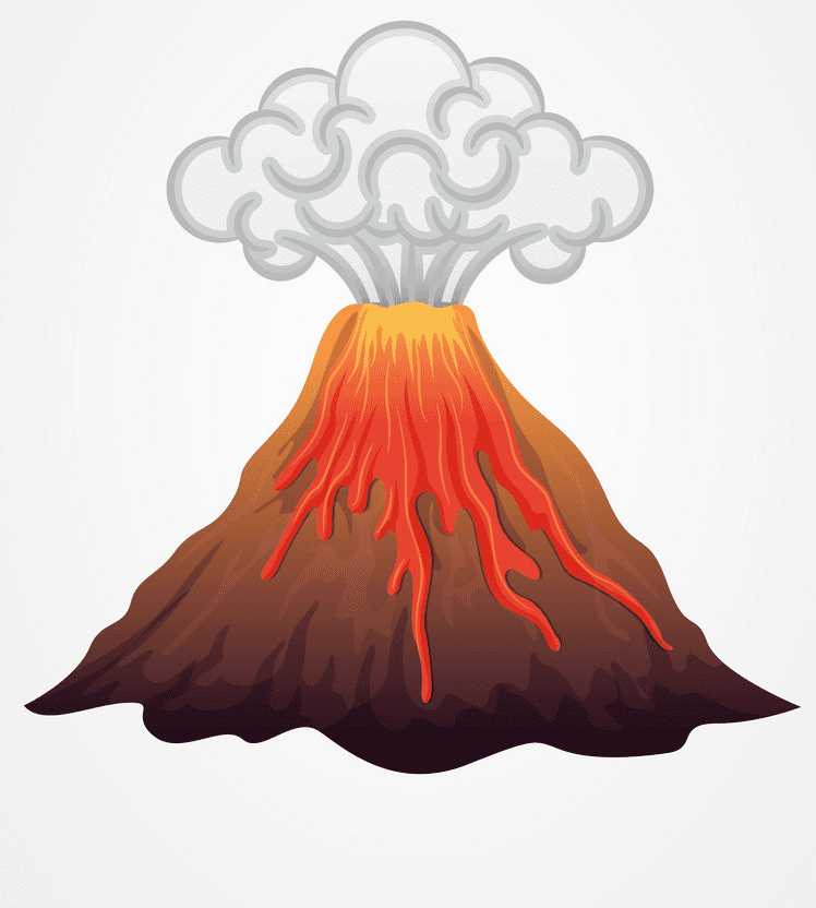 Volcano clipart free 6