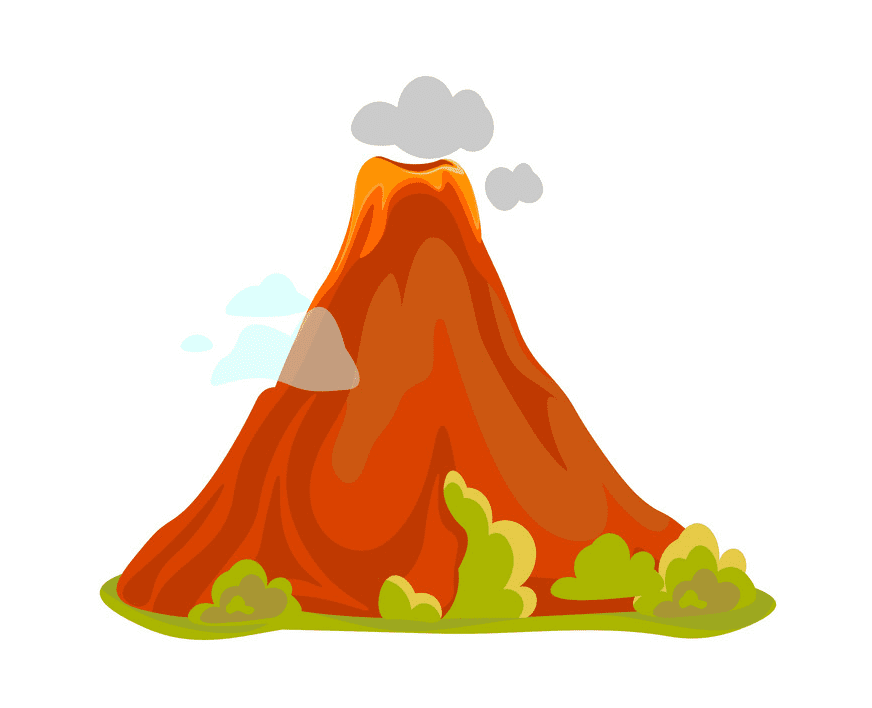 Volcano clipart png 4