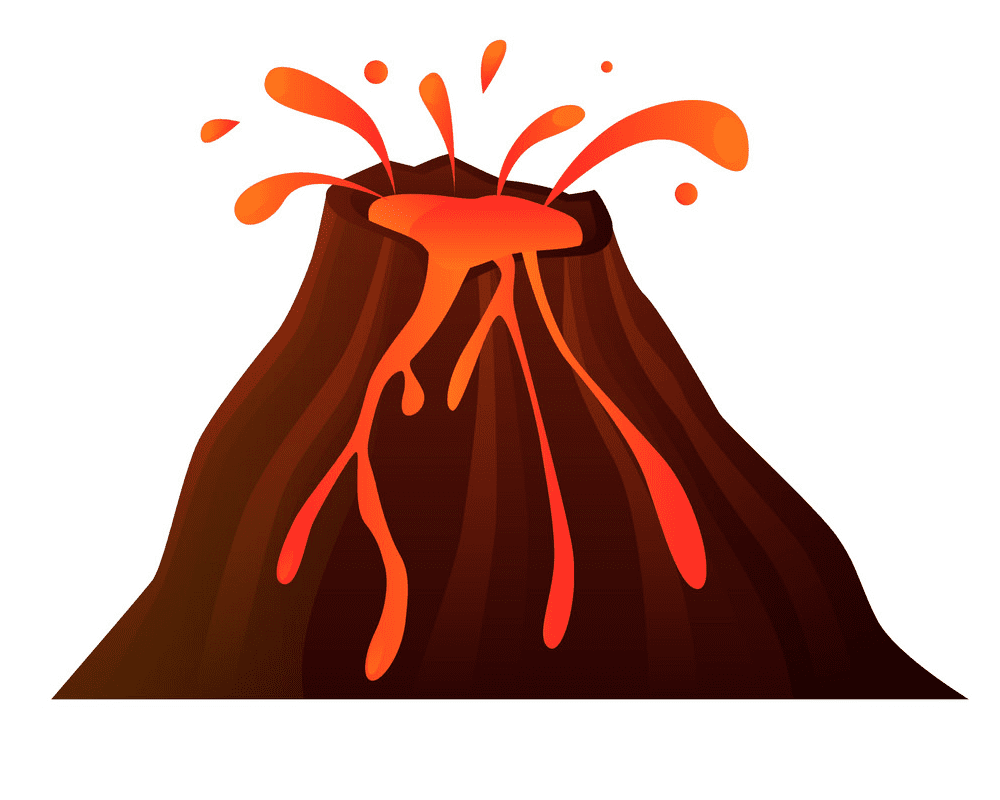 Volcano clipart png 6