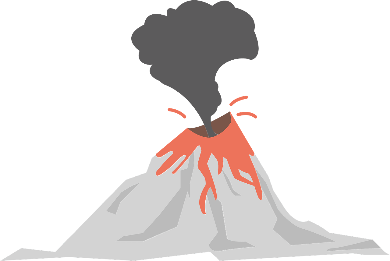 Volcano clipart transparent 2