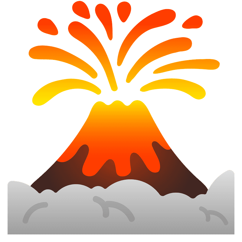Volcano clipart transparent background 2