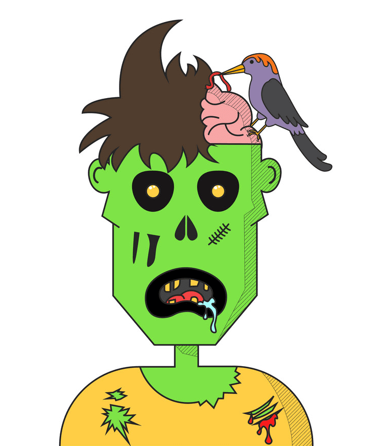 Zombie Head clipart for kid