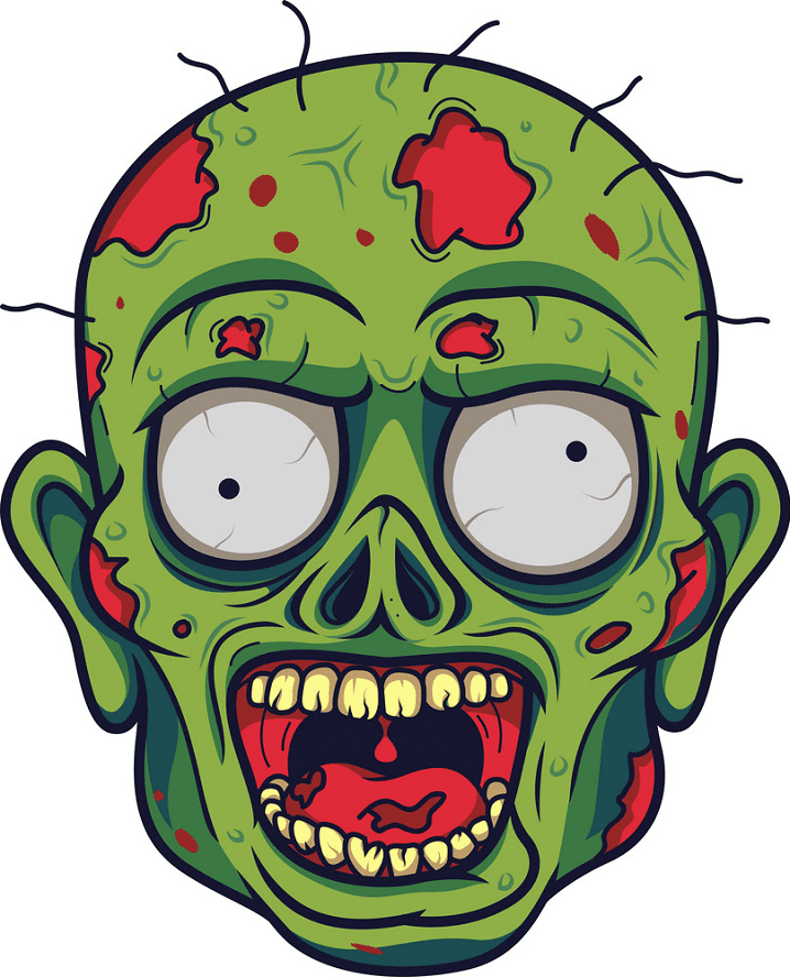 Zombie Head clipart free