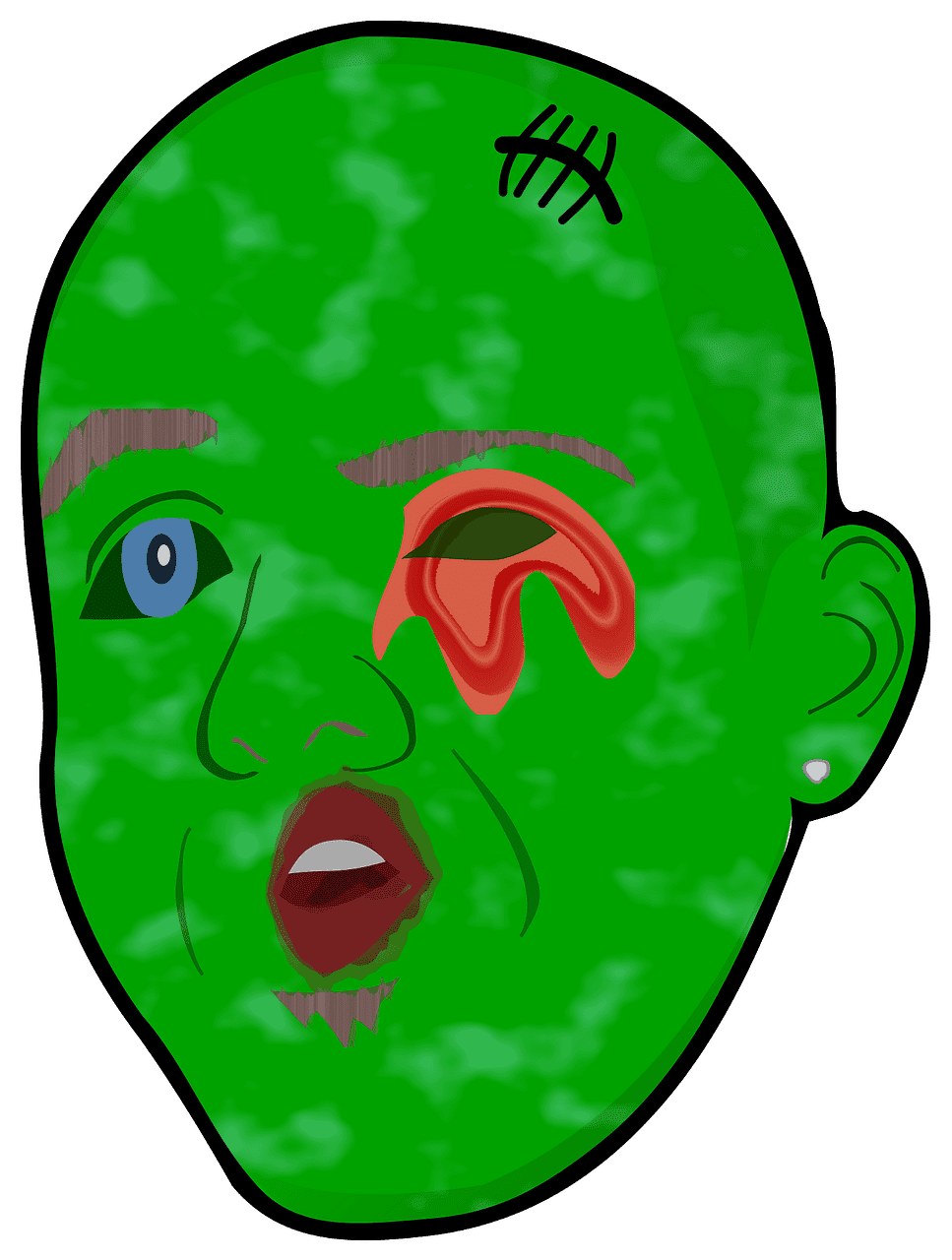 Zombie Head clipart transparent