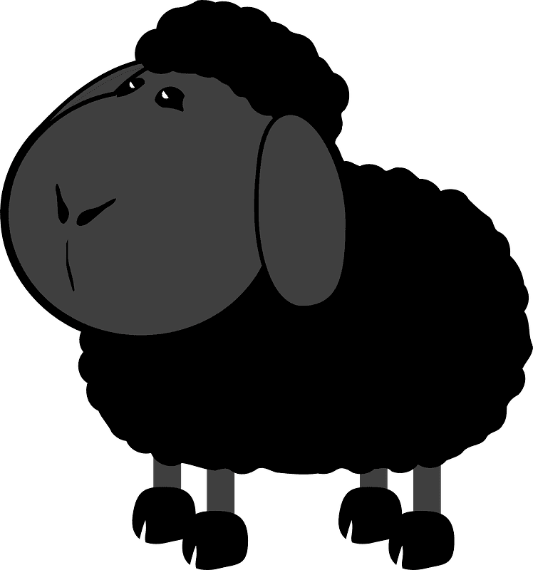 Black Lamb clipart transparent