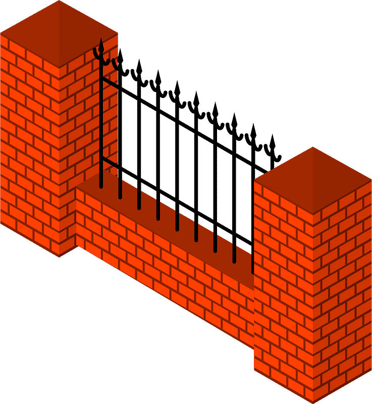 Brick Fence clipart transparent
