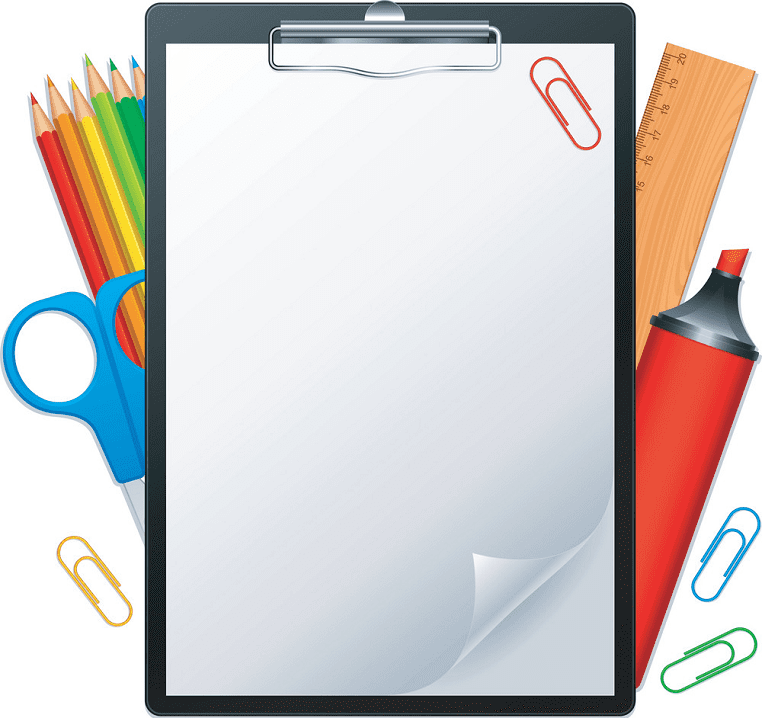 Clipboard clipart for kids