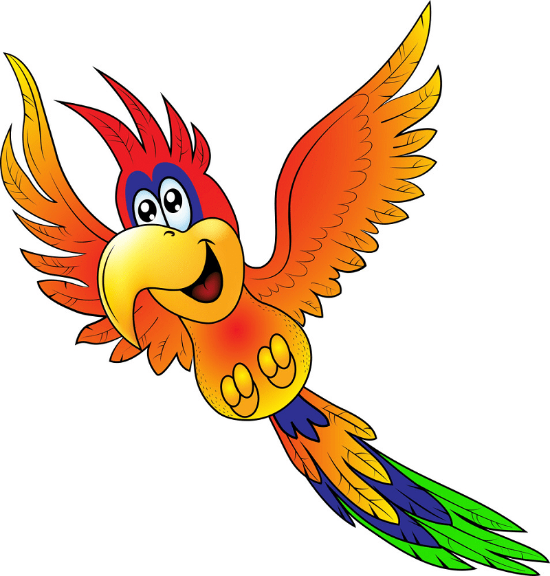 Flying Parrot clipart for free