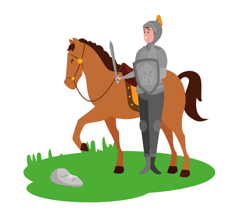 Knight on Horse clipart for kid