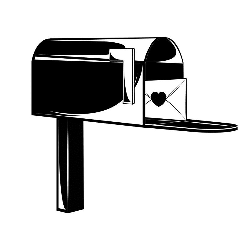 Mailbox Clipart Black and White