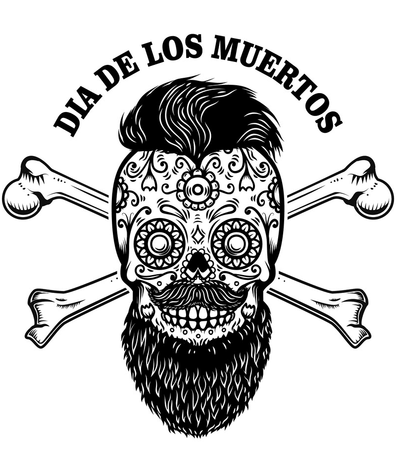 Sugar Skull Clipart Black and White png