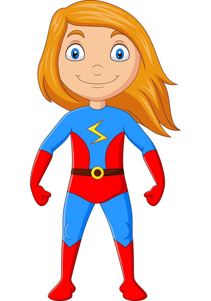 Superhero Girl clipart for kids