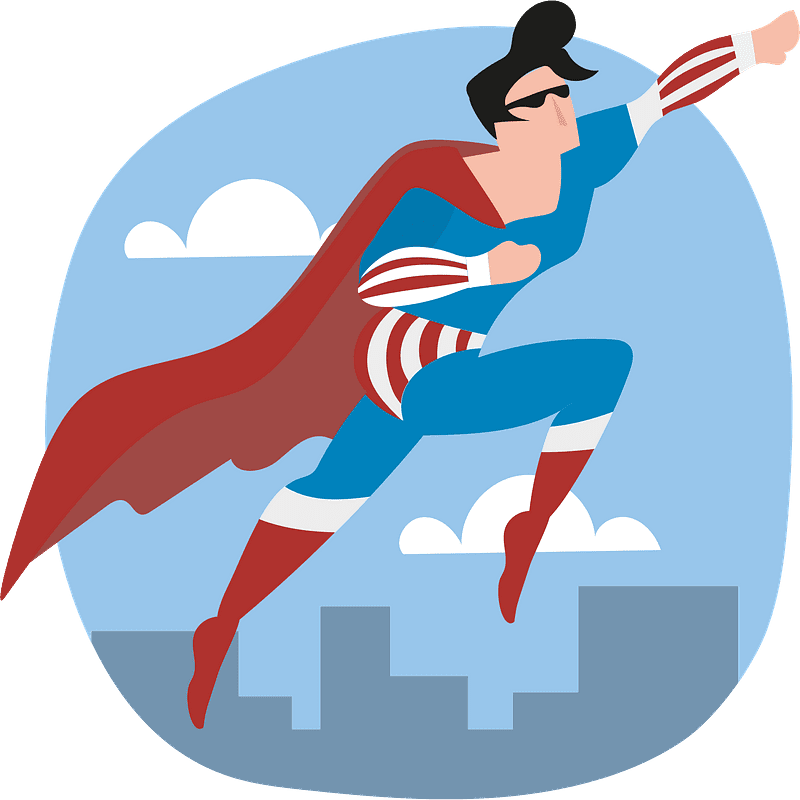 Superhero clipart transparent background 7