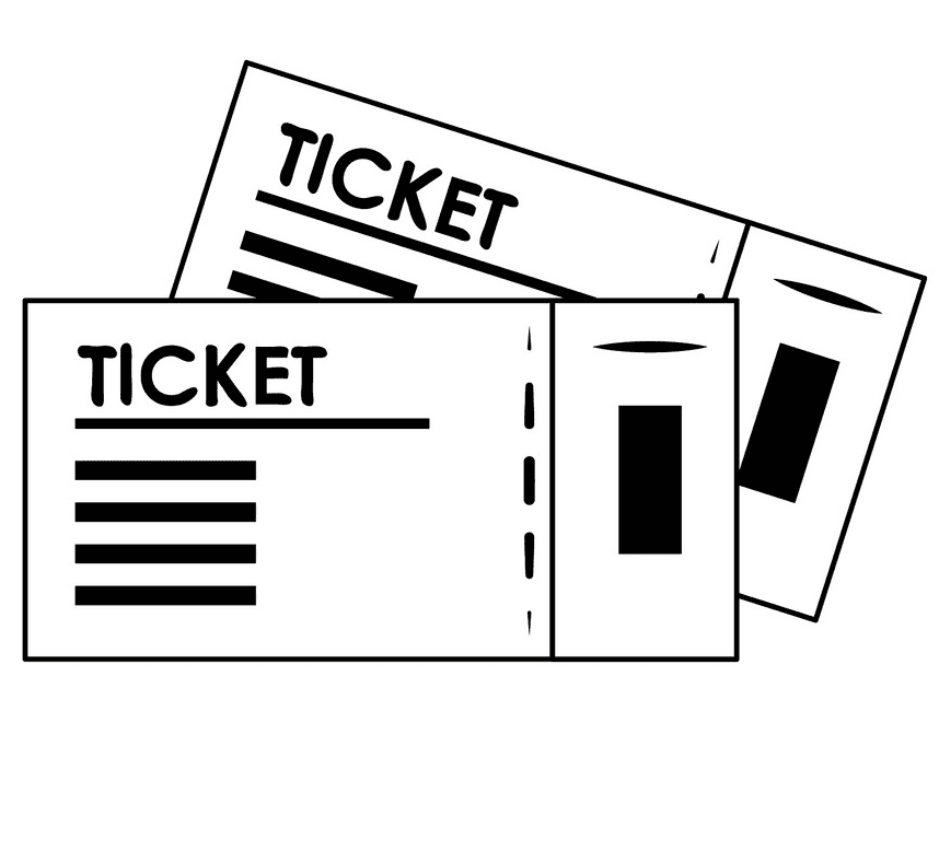 Ticket Clipart Black and White