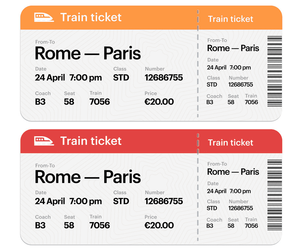 Train Ticket clipart images