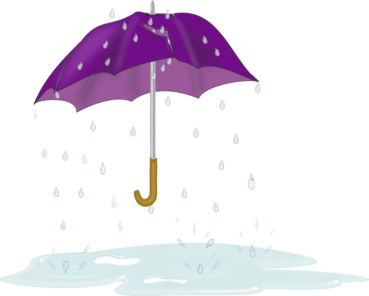 Umbrella in Rain clipart transparent