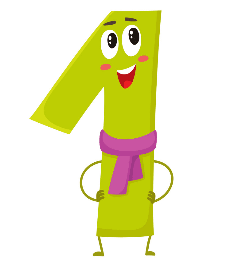 Cute Number 1 clipart