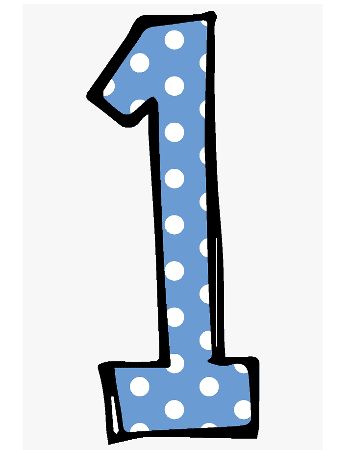 Free Number 1 clipart picture