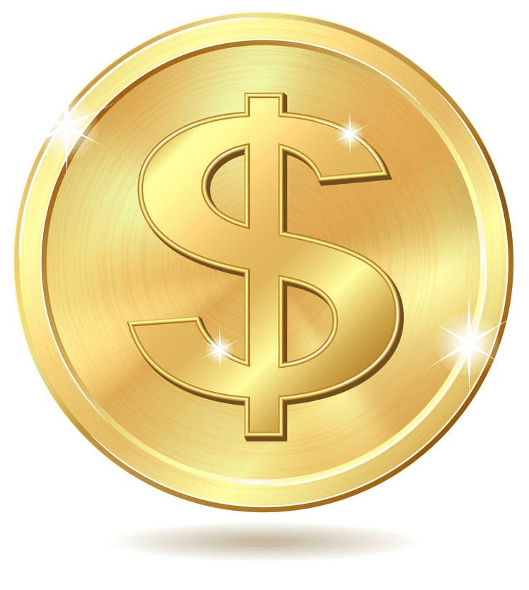 Gold Coin clipart png for kids