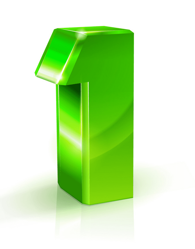 Green Number 1 clipart