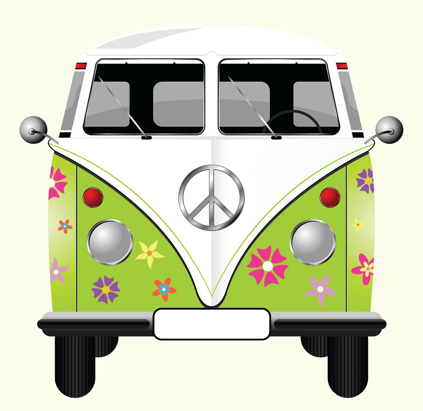 Hippie Van clipart for free