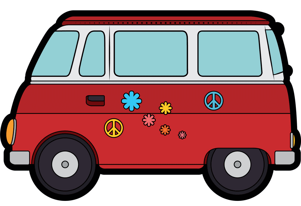 Hippie Van clipart for kids