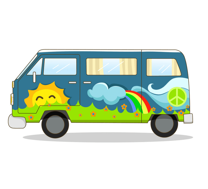 Hippie Van clipart free
