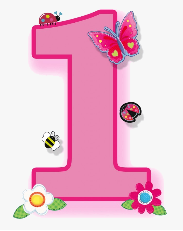 Pink Number 1 clipart download