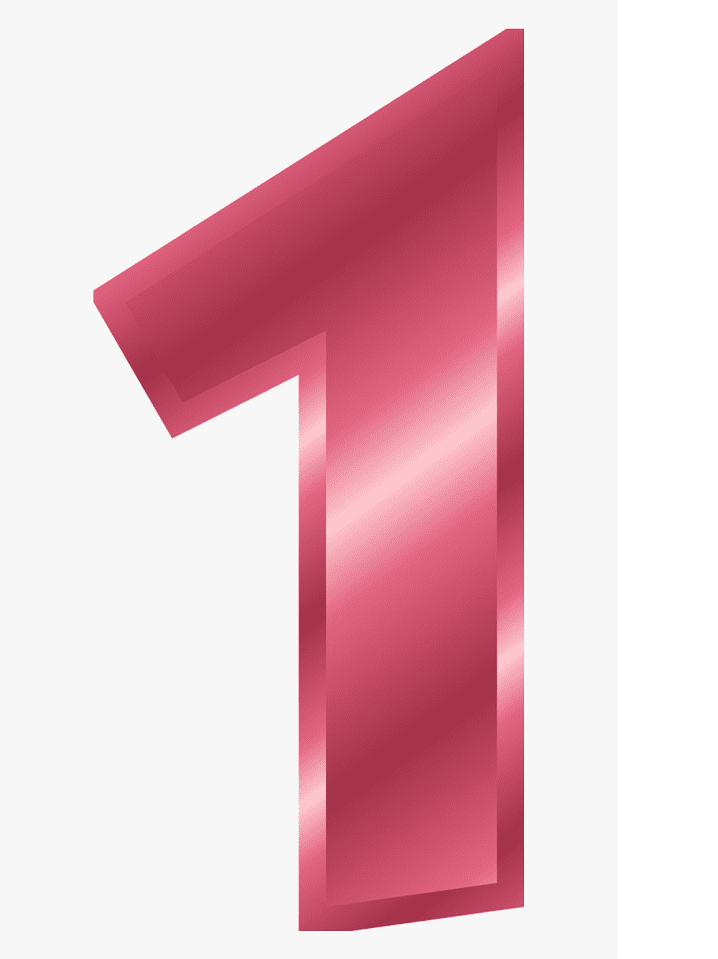 Pink Number 1 clipart free